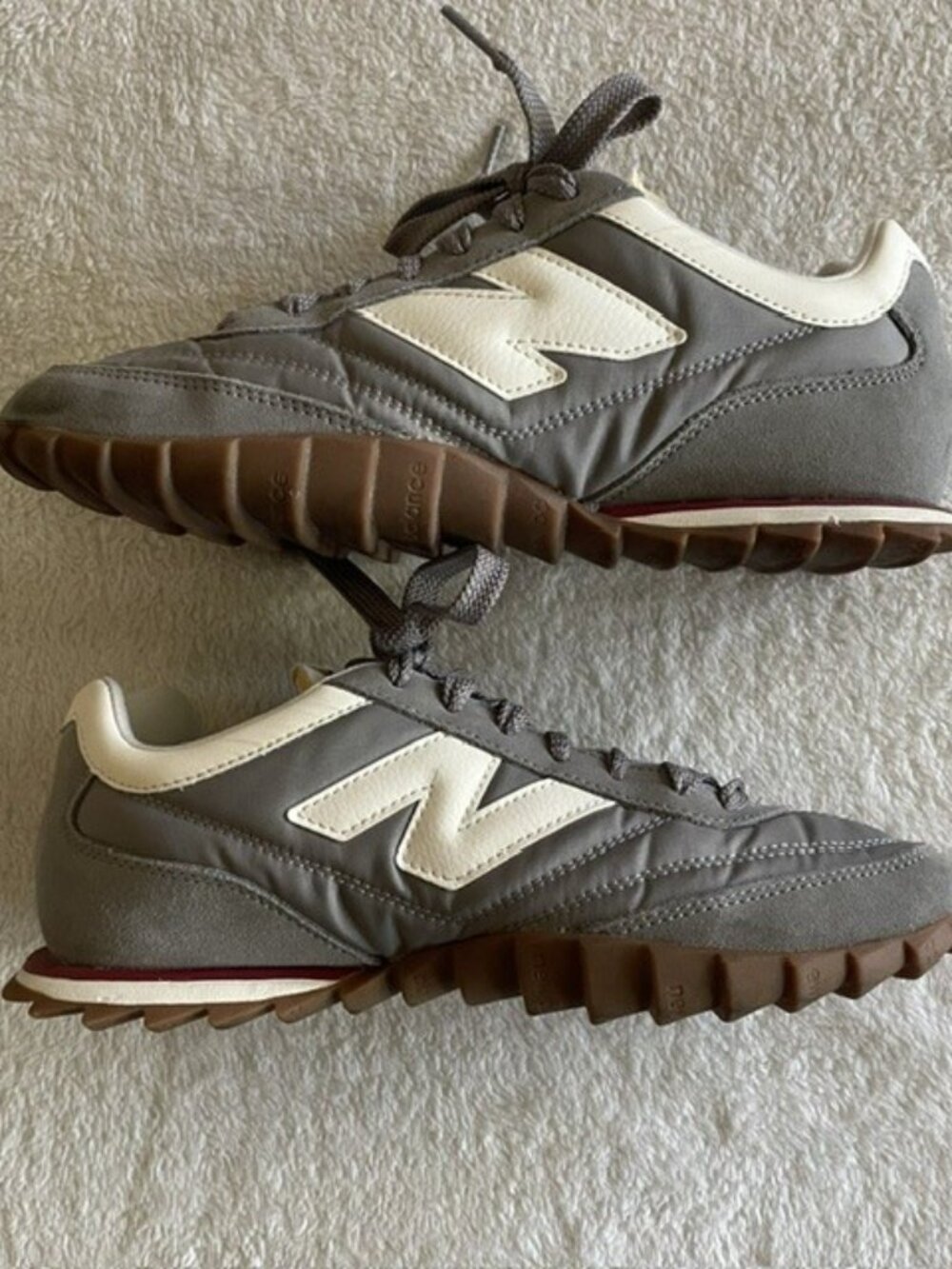 NEW BALANCE RC30 Marblehead Grey Nylon Suede Ripple Sole Sneakers Men 9.5